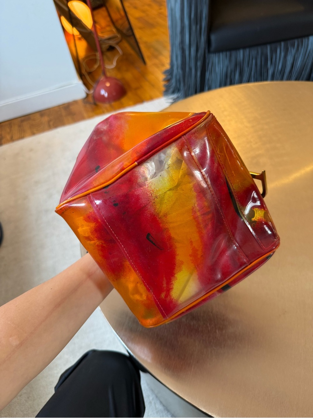 DIOR VINYL SUNSET OMBRÉ DUMPLING BAG - Picture 5 of 6